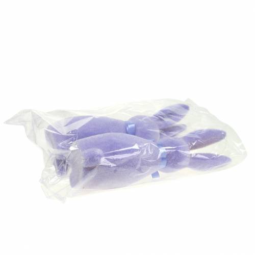 Floristik24 Rabbit flocked lilac purple H30cm 2pcs