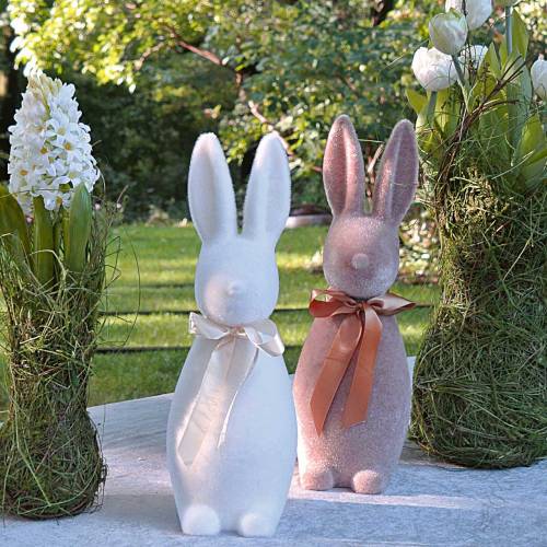 Floristik24 Bunny flocked brown H42cm