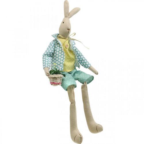 Product Fabric easter bunny, bunny with clothes, easter decoration, bunny boy H46cm