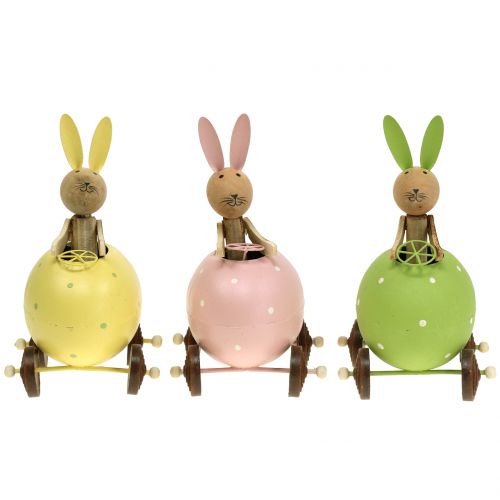 Floristik24 Bunny in the egg car 15cm x 8cm x 7.5cm 3pcs