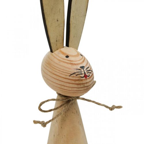 Product Easter bunnies, spring decoration made of wood, Easter nature, black and white H28cm set of 2