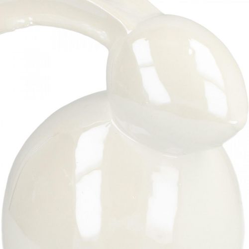 Floristik24 Easter bunny, spring decoration, decorative bunny white, mother-of-pearl H12.5cm 2pcs