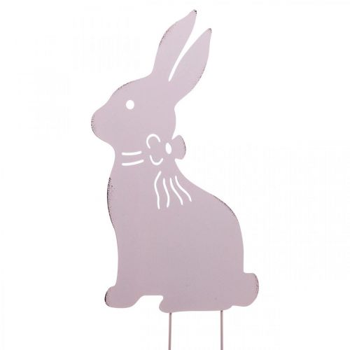 Garden stake metal bunny bed stake lilac 17×28.5cm