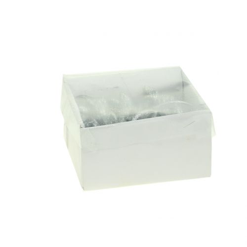 Floristik24 Bunny to hang silver glitter 5cm 8pcs