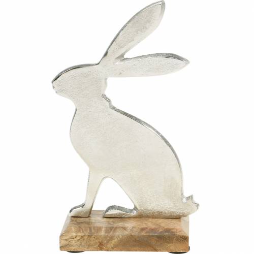 Floristik24 Easter bunny stand with wooden base Easter bunny metal Easter decoration