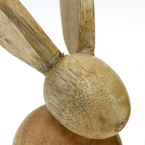 Floristik24 Easter decoration bunny wood decoration sitting Easter bunny nature 12cm 4pcs