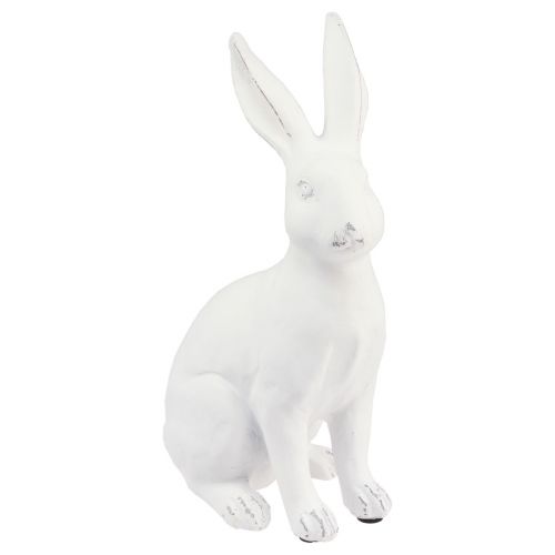 Floristik24 Rabbit sitting decorative rabbit artificial stone decoration white H27cm