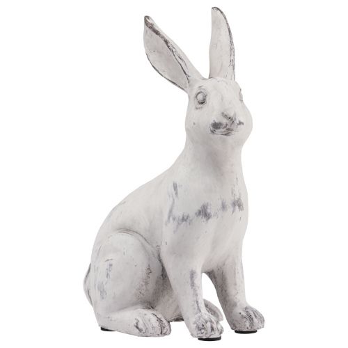 Floristik24 Rabbit sitting rabbit decoration artificial stone white gray H27.5cm