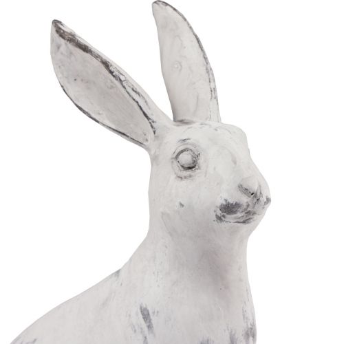 Floristik24 Rabbit sitting rabbit decoration artificial stone white gray H27.5cm
