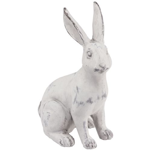 Floristik24 Rabbit sitting rabbit decoration artificial stone white gray H27.5cm