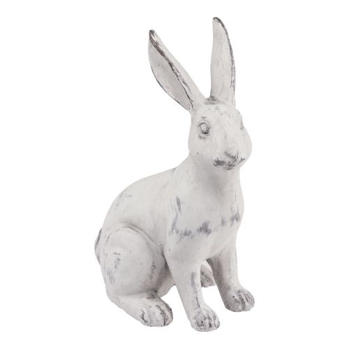 Floristik24 Rabbit sitting decorative rabbit artificial stone white gray H21.5cm