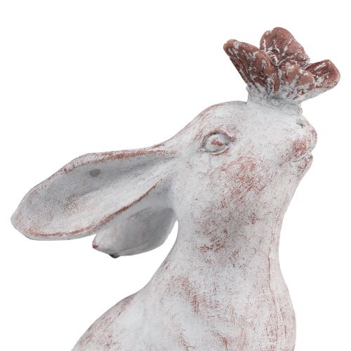 Floristik24 Rabbit sitting artificial stone butterfly decoration 14×10.5×26cm