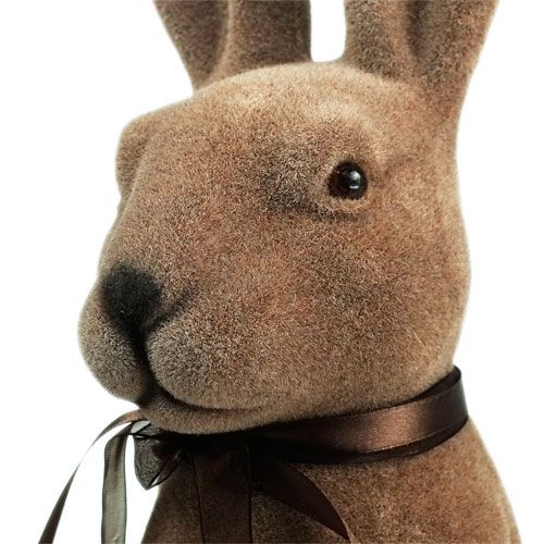 Floristik24 Sitting bunny, brown flocked, H44cm