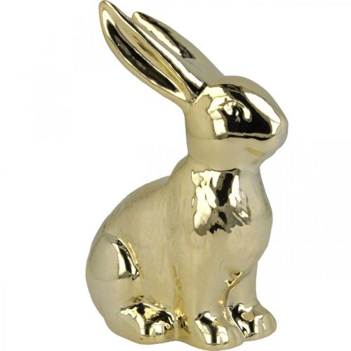 Floristik24 Easter bunny decoration Easter bunny gold bunny sitting H12cm 3pcs