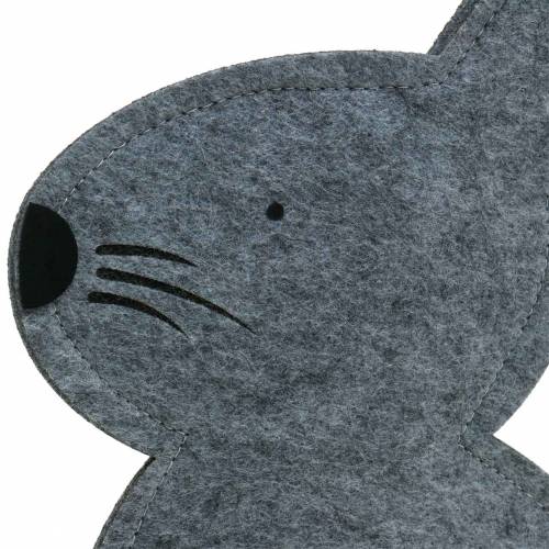 Floristik24 Sitting bunny felt gray 40cm x 7cm H61cm shop window decoration