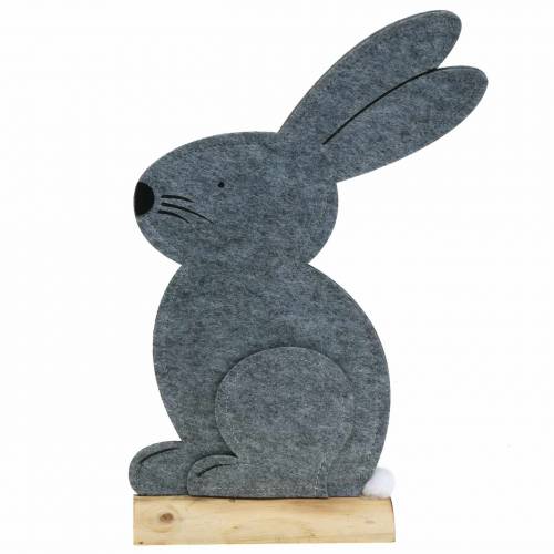 Floristik24 Sitting bunny felt gray 40cm x 7cm H61cm shop window decoration