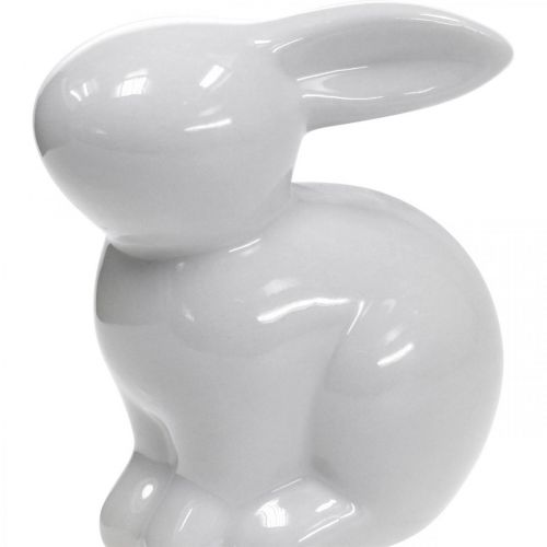 Floristik24 Decorative hare ceramic white Easter bunny sitting H8.5cm 4pcs