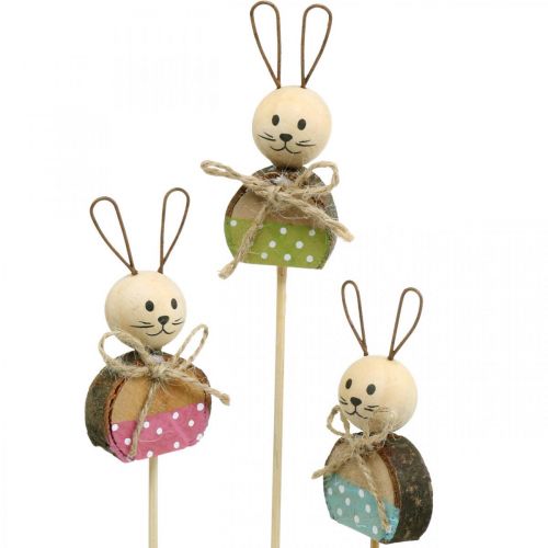 Floristik24 Rabbit Flower Stick Wood Rust Decoration Easter Bunny on Stick 8cm 9 Pcs