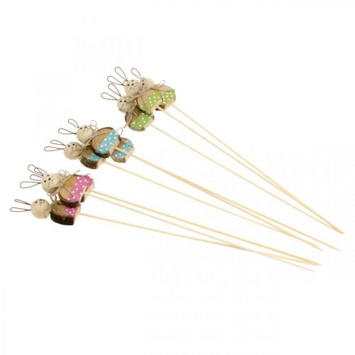 Floristik24 Rabbit Flower Stick Wood Rust Decoration Easter Bunny on Stick 8cm 9 Pcs