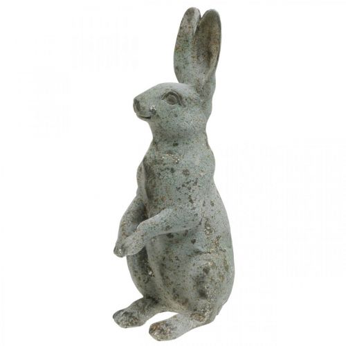 Floristik24 Easter bunny in concrete look, spring decoration with gold accents, garden figure vintage look H42cm