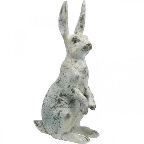Floristik24 Decorative rabbit for Easter, spring decoration in concrete look, garden figure with gold accents, shabby chic H42cm