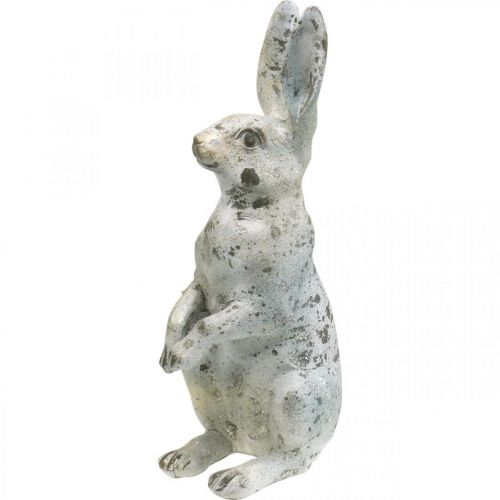 Floristik24 Decorative rabbit for Easter, spring decoration in concrete look, garden figure with gold accents, shabby chic H42cm