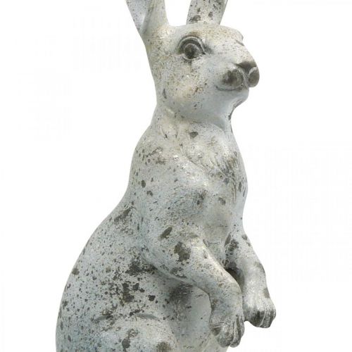 Floristik24 Decorative rabbit for Easter, spring decoration in concrete look, garden figure with gold accents, shabby chic H42cm