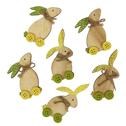 Floristik24 Wooden rabbit figure assorted 9cm 24 pcs