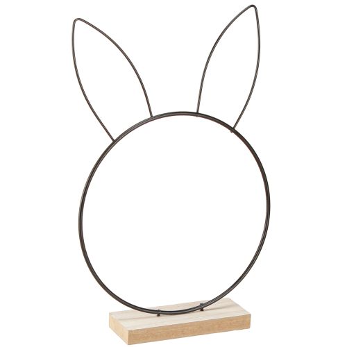 Floristik24 Easter Bunny Loop Metal Ring on Wood Base Ø20cm 2pcs