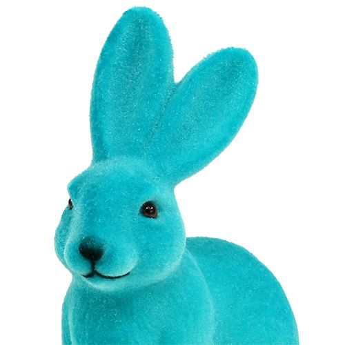 Floristik24 Rabbits turquoise 15.5cm flocked 4pcs