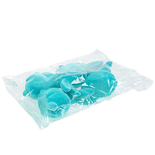 Floristik24 Rabbits turquoise 15.5cm flocked 4pcs