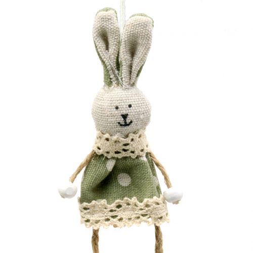 Floristik24 Bunny fabric for hanging pink/green 12cm 6p