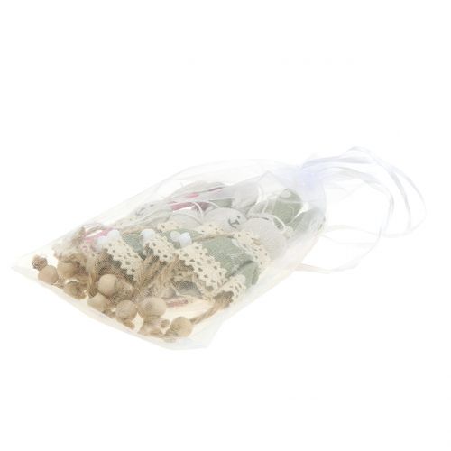 Floristik24 Bunny fabric for hanging pink/green 12cm 6p