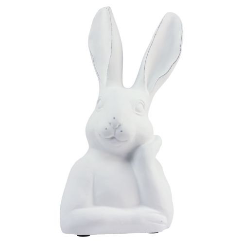 Product Rabbit decoration rabbit artificial stone white thinking bust 20x14x36cm