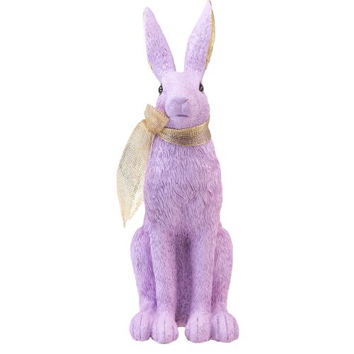 Floristik24 Rabbit figure Easter bunny decorative rabbit sitting purple gold H35cm