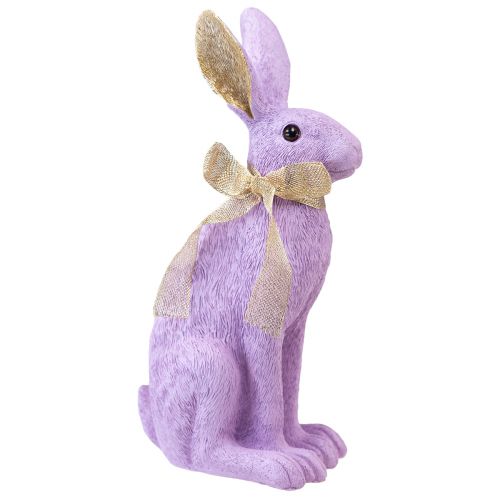 Floristik24 Rabbit figure Easter bunny decorative rabbit sitting purple gold H35cm