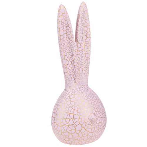 Product Bunny Head Decoration Easter Pink Gold Crackle 10x11x28cm