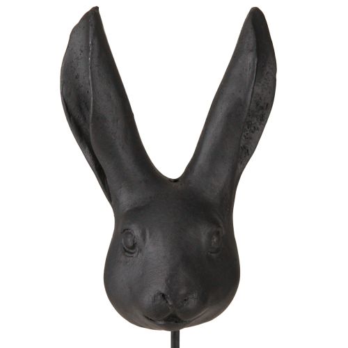 Floristik24 Rabbit head decoration on stick rabbit black matt 10cm 2pcs