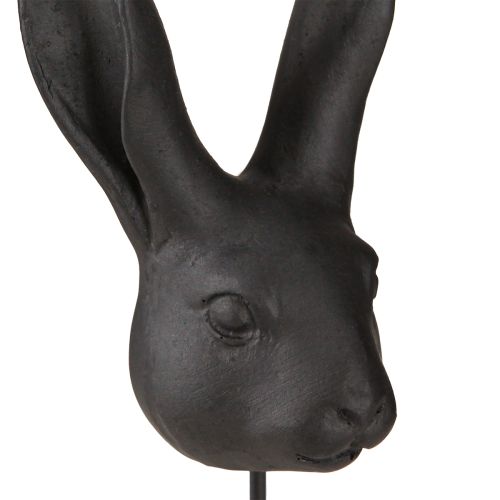 Floristik24 Rabbit head decoration on stick rabbit black matt 10cm 2pcs