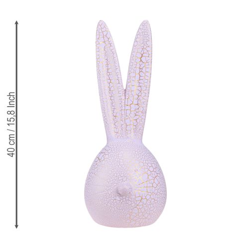 Product Rabbit Head Easter Bunny in Pink Gold Crackle 16.5x16x40cm