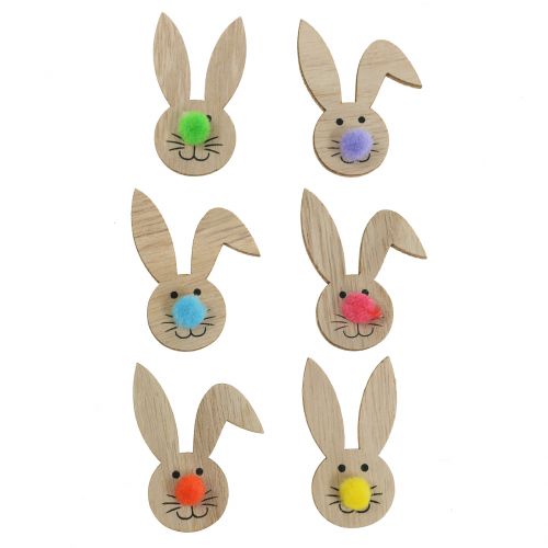 Floristik24 Easter bunnies wood in a glass 36pcs