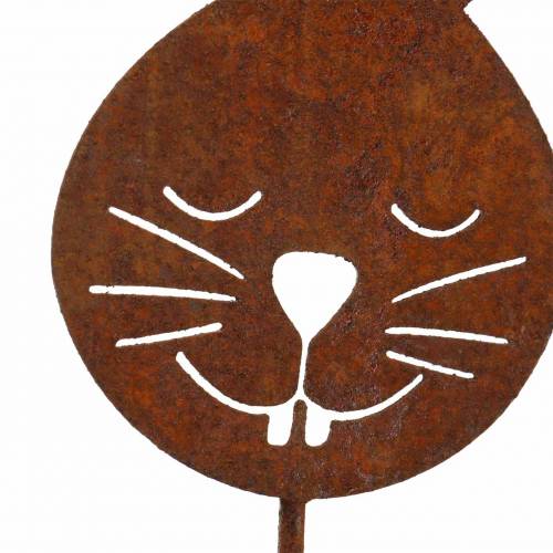 Floristik24 Rabbit head metal plug rust H52.5cm