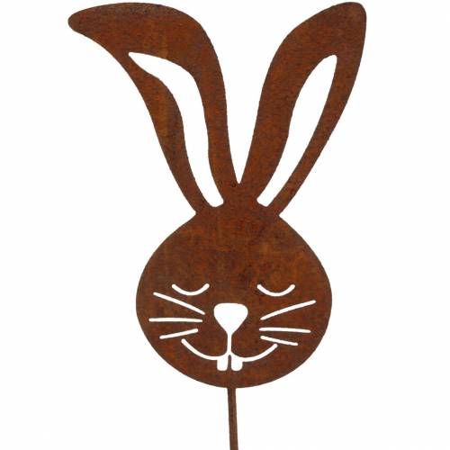 Floristik24 Rabbit head metal plug rust H52.5cm