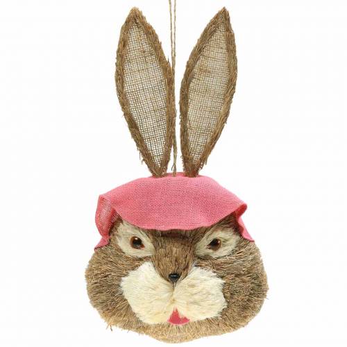 Floristik24 Easter decoration rabbit head for hanging straw H51cm