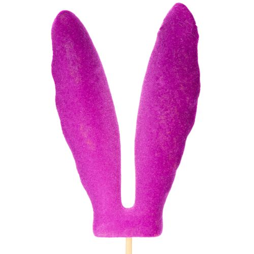 Product Bunny ears flocked Easter decoration on a stick as atmospheric flower picks 31cm 4pcs