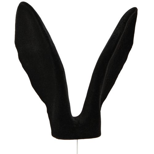 Floristik24 Bunny Ears Easter Bunny Decoration Black Flocked Stick 56cm