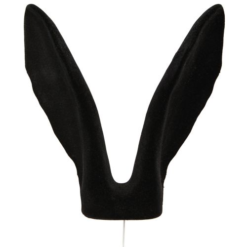 Floristik24 Bunny Ears Easter Bunny Decoration Black Flocked Stick 56cm