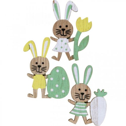 Floristik24 Easter confetti, rabbits with egg, flower and carrot, Easter bunny, confetti with adhesive dot H5cm 48 pcs
