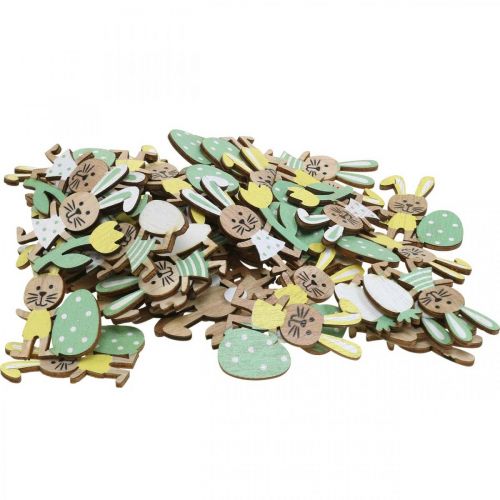 Floristik24 Easter confetti, rabbits with egg, flower and carrot, Easter bunny, confetti with adhesive dot H5cm 48 pcs