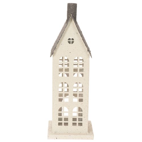 Decorative metal house with windows and fireplace, 28cm | Floristik24.ie